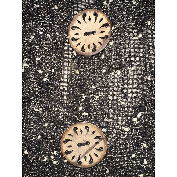 Nina Leonard Coconut Button Novelty Knit Bolero Black - Picture 5 of 5